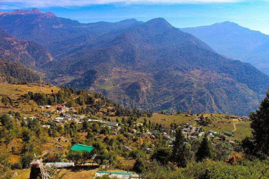 View of Sari Village from the trail of Deoriatal