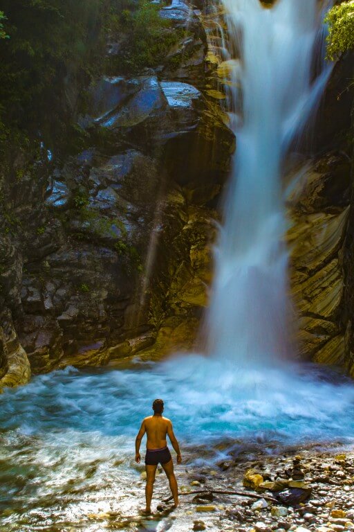One can bath in the waterfall and its an amazing experience